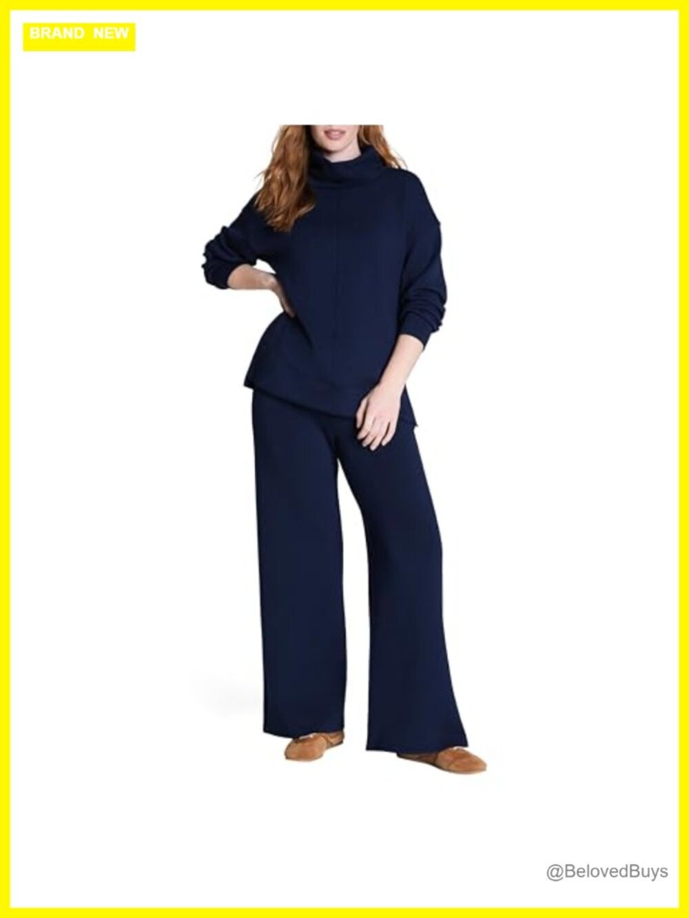 SPANX AirEssentials Turtleneck Tunic Long Sleeve Relaxed Fit Below-Hip Tunic Top